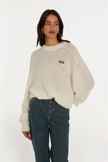 Rotate, Light Knit Logo Sweater, Egret